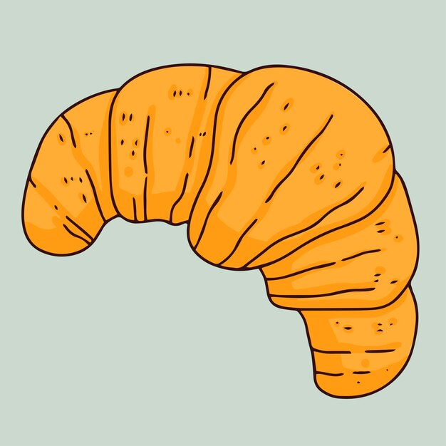 Vector ilustración de deliciosos pasteles de croissant en una linda imagen de estilo de un croissant