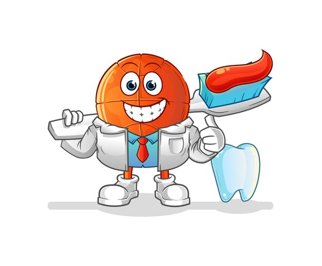 Ilustración de dentista de baloncesto. vector de personaje