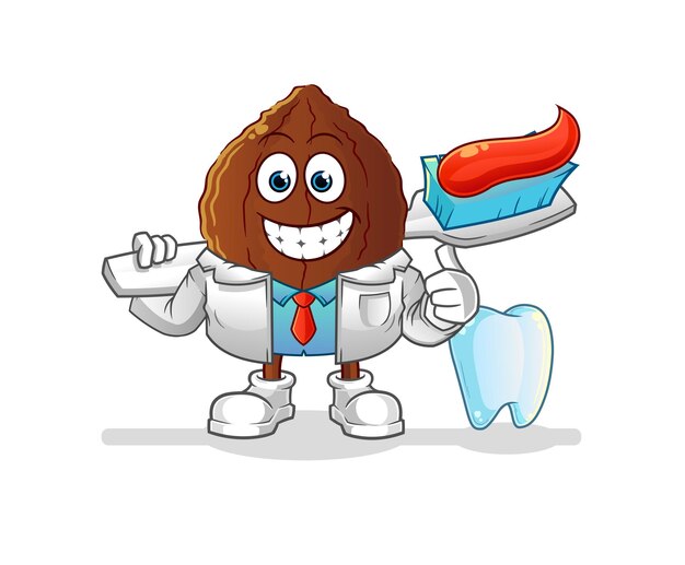 Vector ilustración de dentista de cacao. vector de personaje