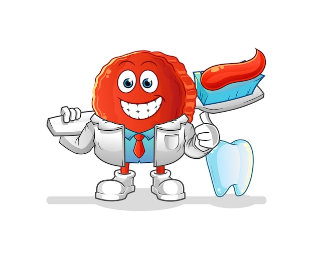 Ilustración de dentista de cascabel. vector de personaje