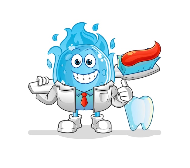 La ilustración del dentista cometa azul. vector de personaje