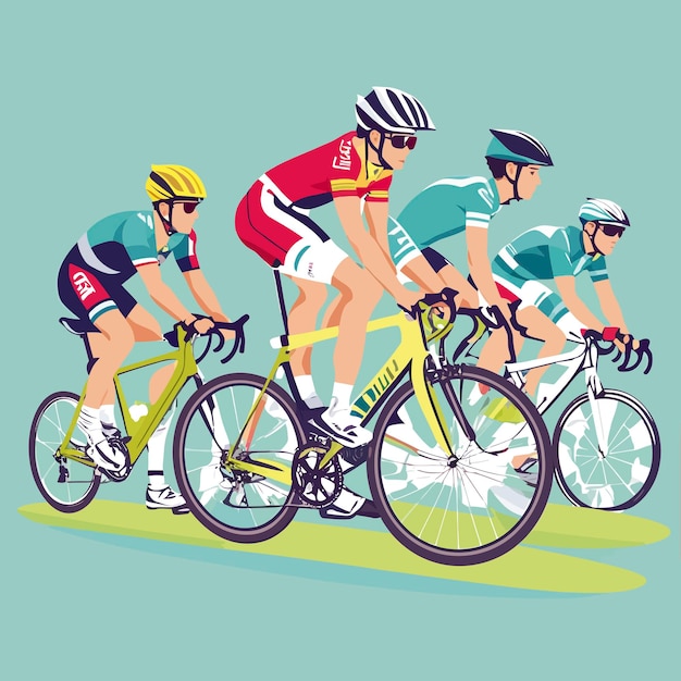 Vector ilustración de deporte de equitación de carreras de bicicletas