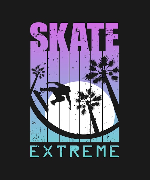 Ilustración de deporte extremo de skate