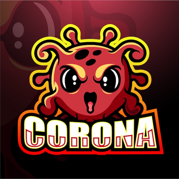 Ilustración de deporte de mascota de coronavirus