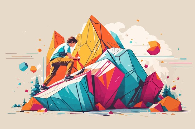 Vector ilustración de deportes de bouldering