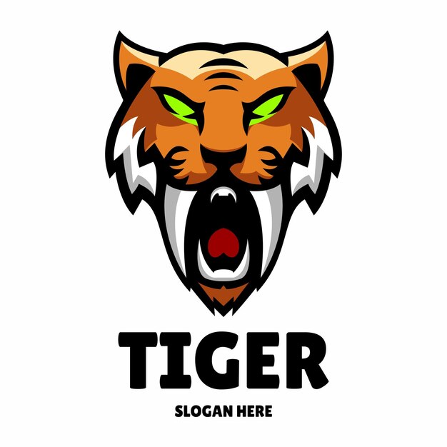 ilustración de deportes electrónicos del logotipo de la mascota del tigre