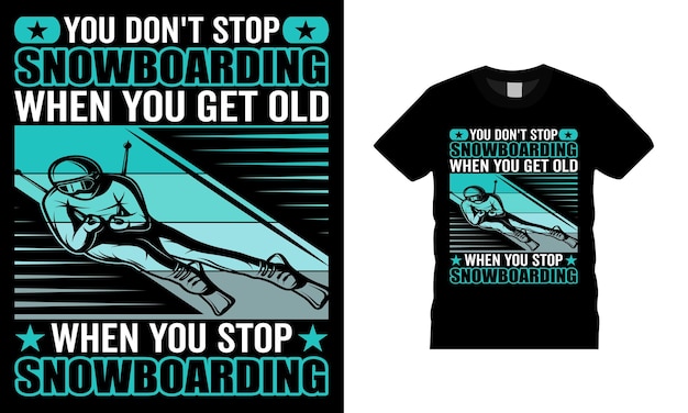 Ilustración de deportes de invierno Diseño de camisetas tipográficas