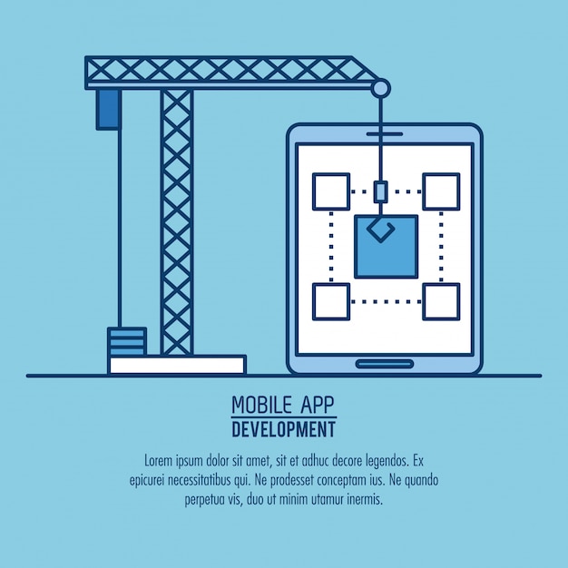 Vector ilustración de desarrollo de aplicaciones móviles