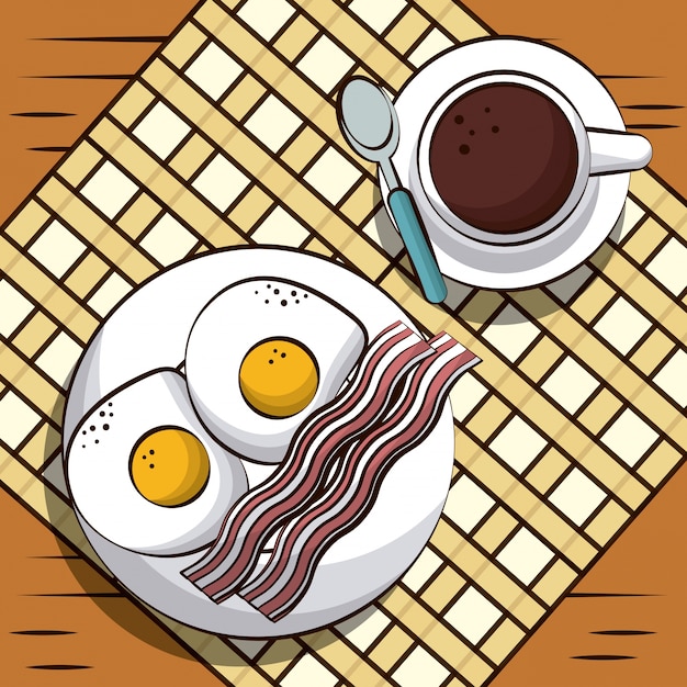 Vector ilustración de desayuno delicioso