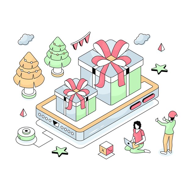 Ilustración de descarga premium de la cuenta atrás para el año nuevo