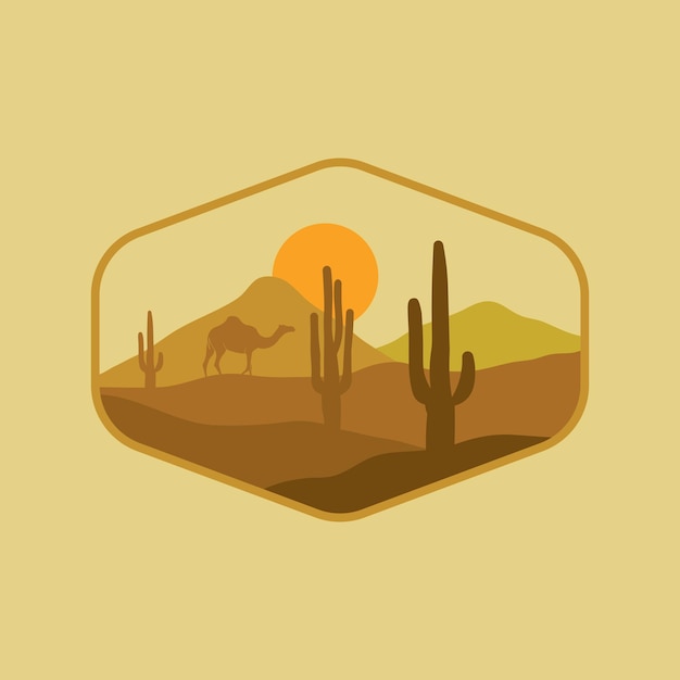 Vector ilustración del desierto con diseño minimalista.