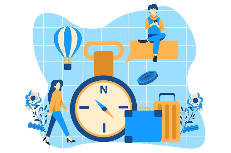 Vector ilustración de la designación del kit de viaje