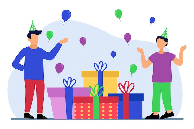 Ilustración de la designación del piso de la fiesta de cumpleaños