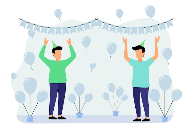 Ilustración de la designación del piso de la fiesta de cumpleaños