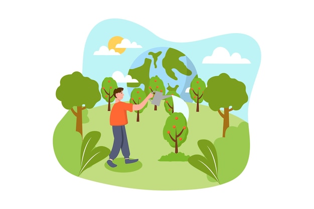 Ilustración de la designación plana del Día de la Tierra