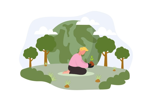 Ilustración de la designación plana del Día de la Tierra