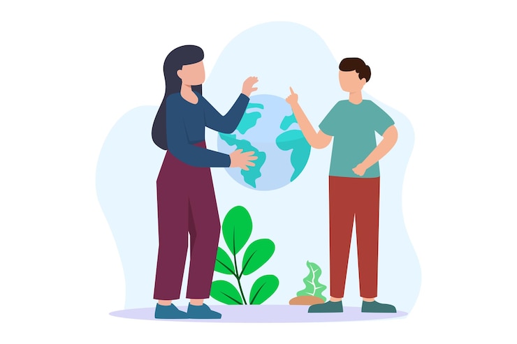 Vector ilustración de la designación plana del día de la tierra