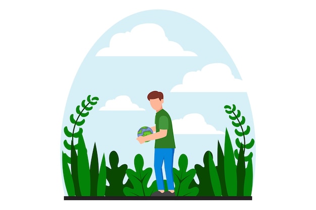 Ilustración de la designación plana del Día de la Tierra