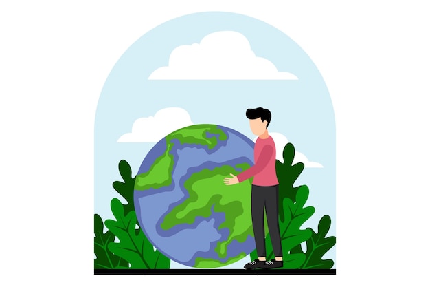 Ilustración de la designación plana del Día de la Tierra