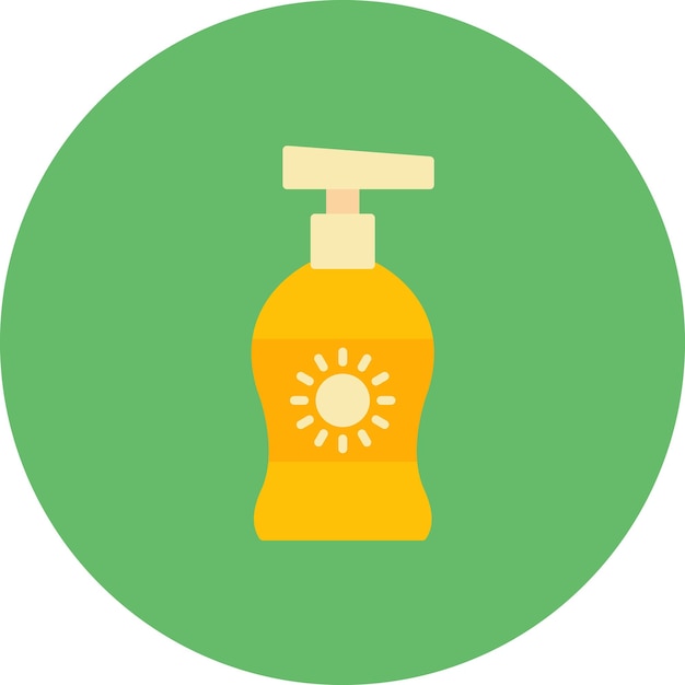 Ilustración después de la loción solar plana