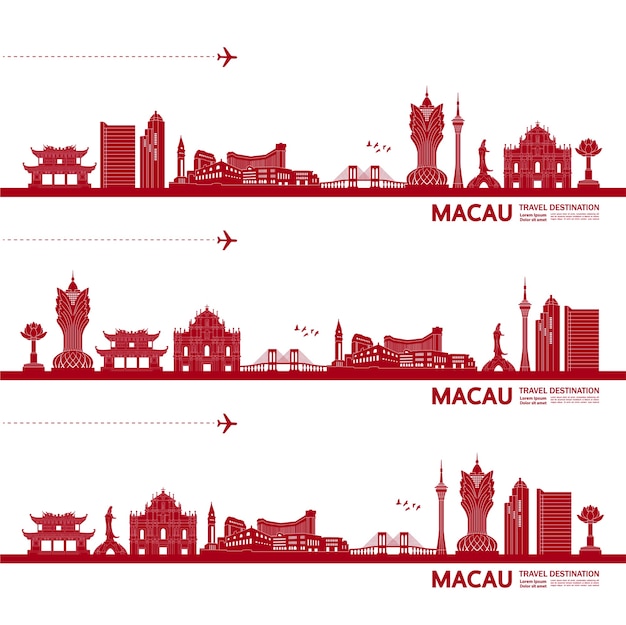 Ilustración de destino de viaje de Macao.