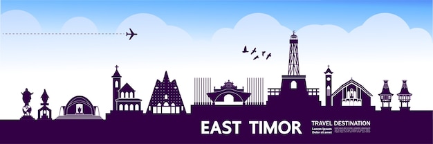 Ilustración de destino de viaje de Timor Oriental.