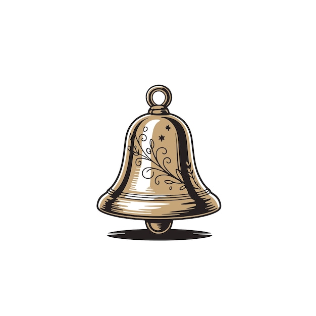 Ilustración detallada de una campana de oro