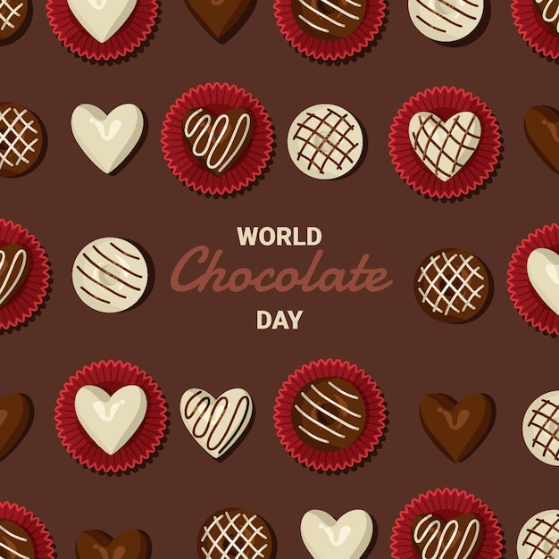 Ilustración detallada del día mundial del chocolate