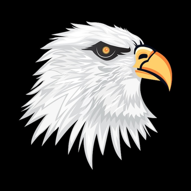 Ilustración detallada de una majestuosa cabeza de águila