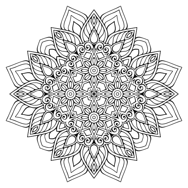 Ilustración detallada de mandala decorativa