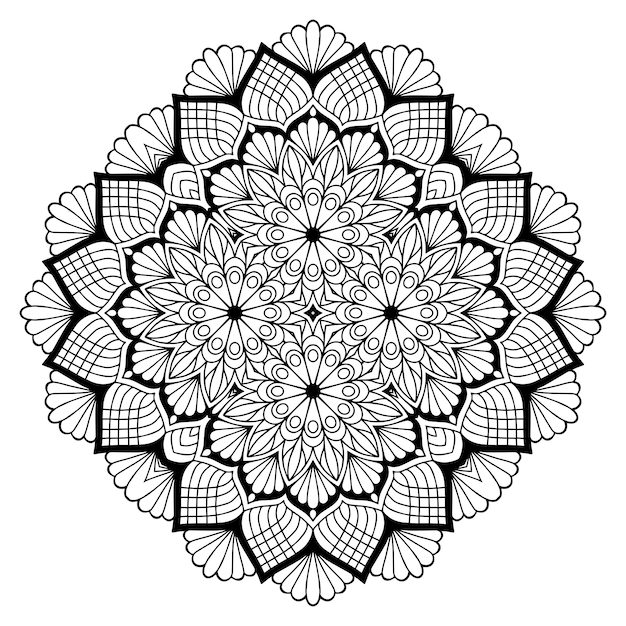 Ilustración detallada de mandala decorativa