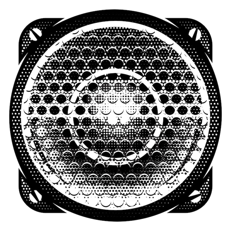 Vector ilustración detallada monocromática vectorial elegante con altavoz