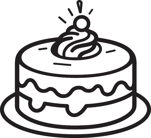 Ilustración detallada del pastel en vector negro Vectorizado arte del pastel negro belleza moderna