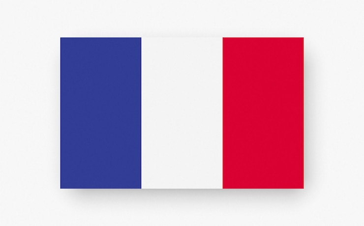 Vector ilustración detallada y precisa de la bandera de colores de francia