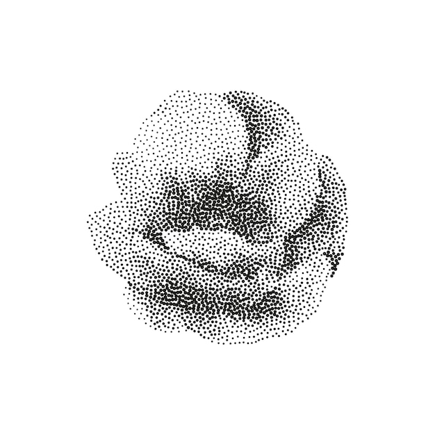 Ilustración detallada de una rosa monocromática con puntas