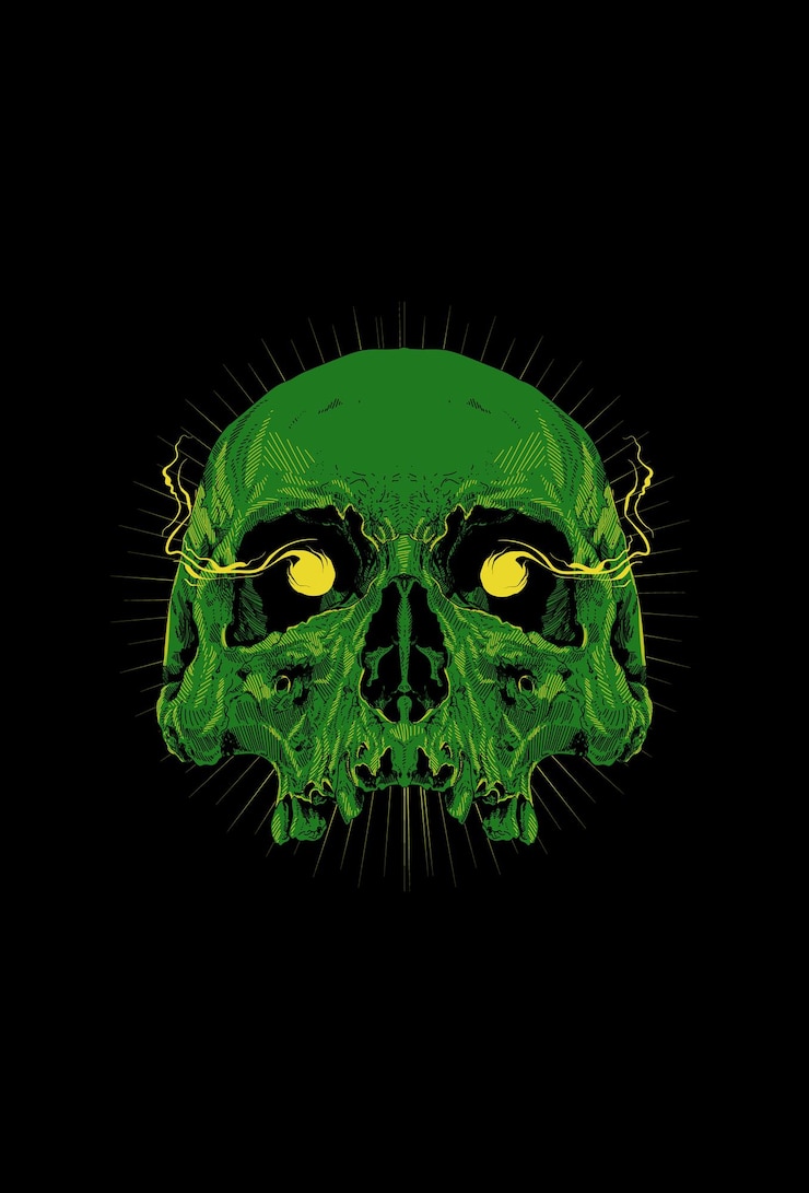 Ilustración de detalle de ilustraciones de calavera