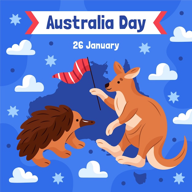 Vector ilustración del día de australia de diseño plano