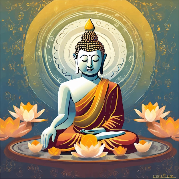 Vector ilustración para el día de buda purnima o vesak