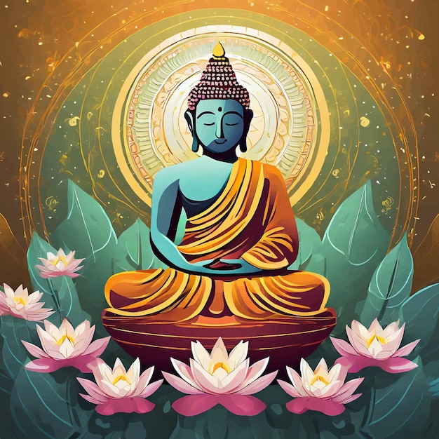 Vector ilustración para el día de buda purnima o vesak