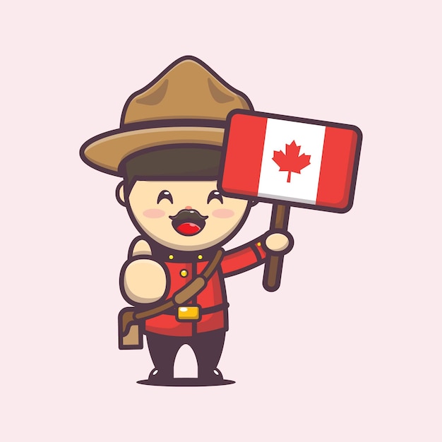 ilustración del día de canadá con personaje lindo