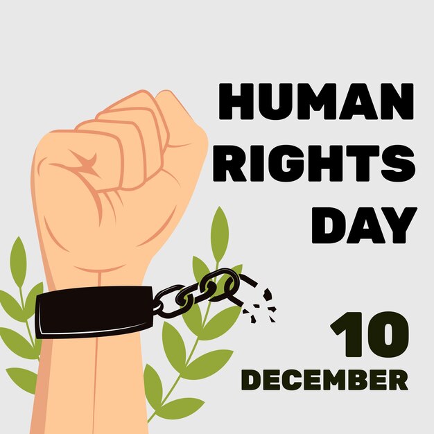 Ilustración del día de los derechos humanos en estilo de diseño plano