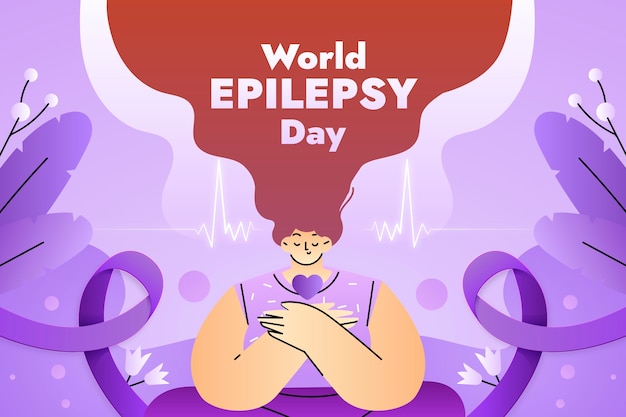 Vector ilustración del día de la epilepsia de gradiente