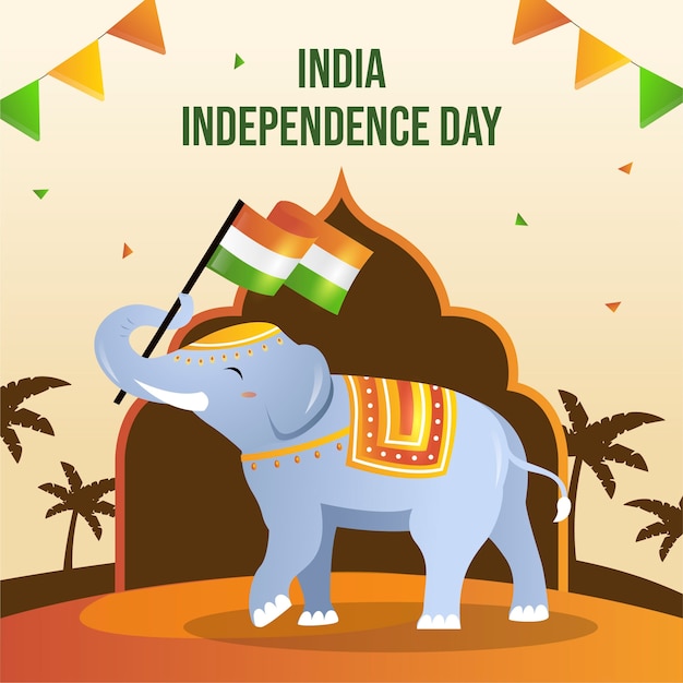 Ilustración del día de la independencia de india degradado