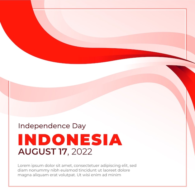 Vector ilustración del día de la independencia de indonesia degradado