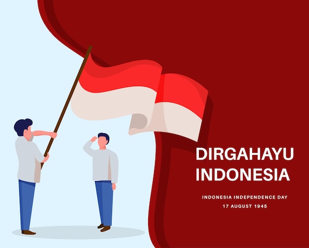 Ilustración del día de la independencia de Indonesia