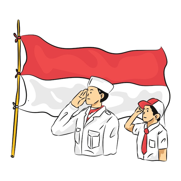 Ilustración del día de la independencia de Indonesia