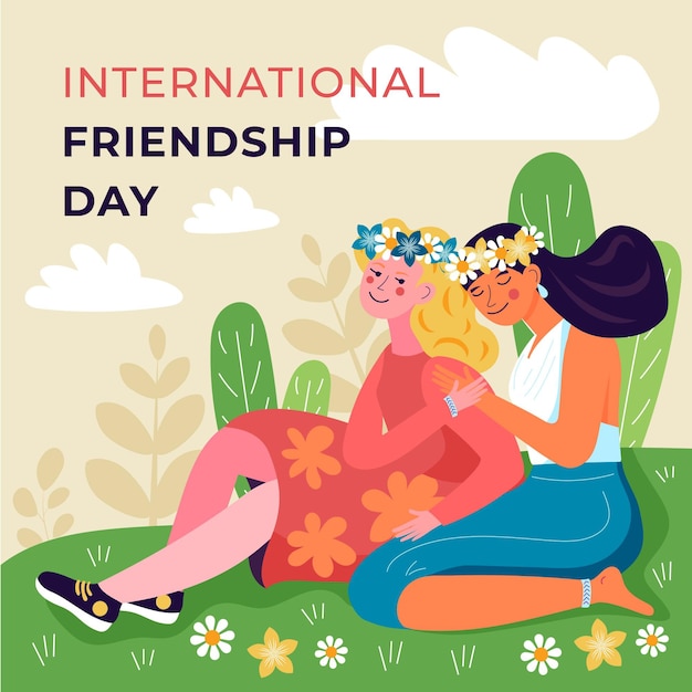 Ilustración del día internacional de la amistad