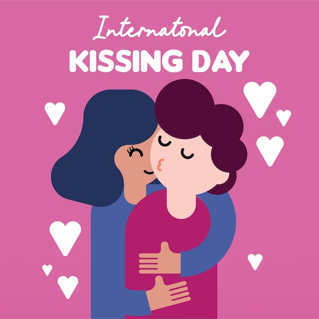 Vector ilustración del día internacional del beso