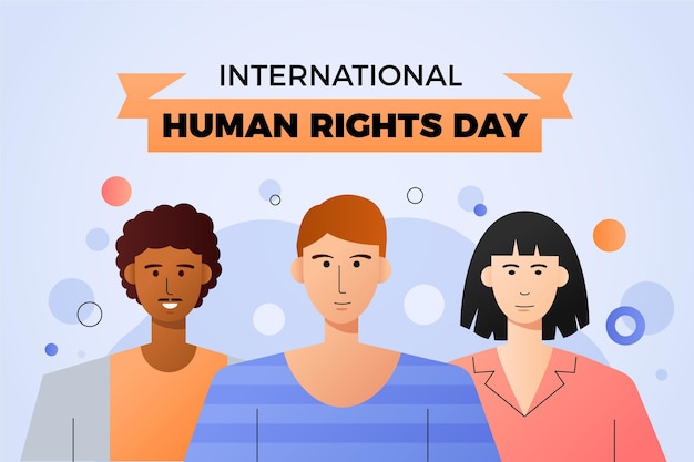 Vector ilustración del día internacional de los derechos humanos degradado