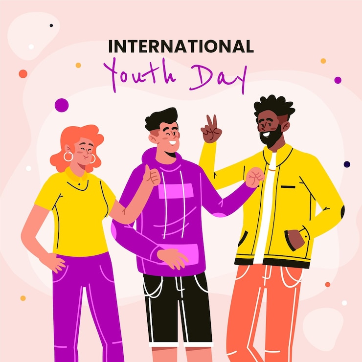 Vector ilustración del día internacional de la juventud